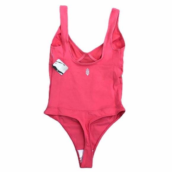 Free People Heart pink Leotard Bodysuit L NWT - Picture 4 of 8